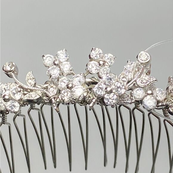 Homa Bridal Crystal Embellished Silver Bridal Tiara Headpiece Hair Jewelry main image 7